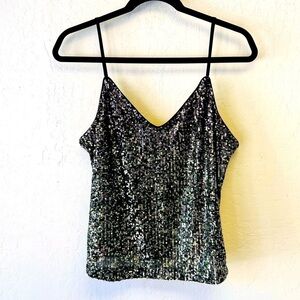 Sold Ramy Brook New York Ombré Grey Green Sequin Tank 8